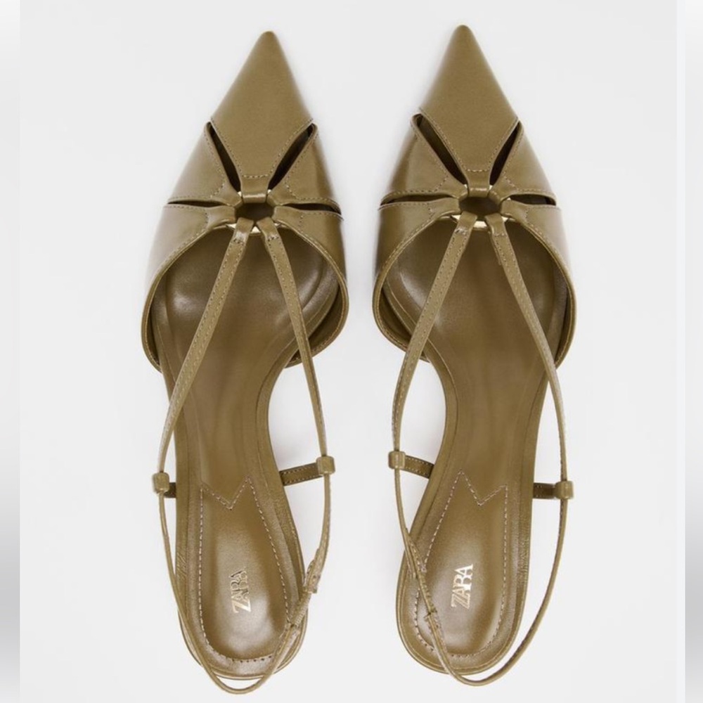 ZARA SLINGBACK KITTEN HEELS - Picture 5 of 7